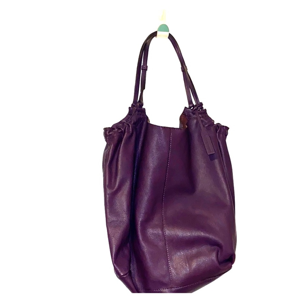 Banana Republic Purple Leather Tote